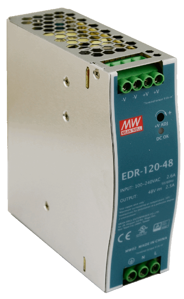 EDR-120-48 - EDR 48V/120W/2.5A alimentatore su guida DIN