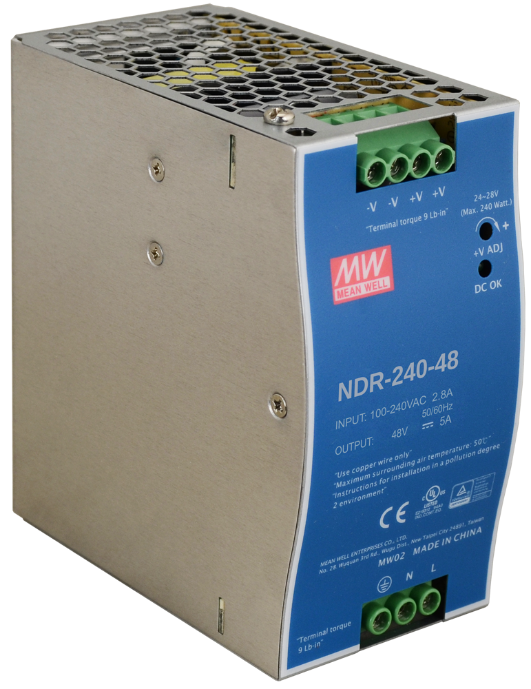 NDR-240-48 - NDR 48V/240W/5A alimentatore su guida DIN