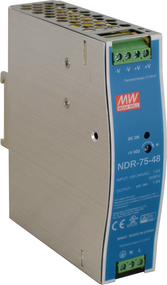 NDR-75-48 - NDR 48V/75W/1,6A fuente de alimentación en carril DIN