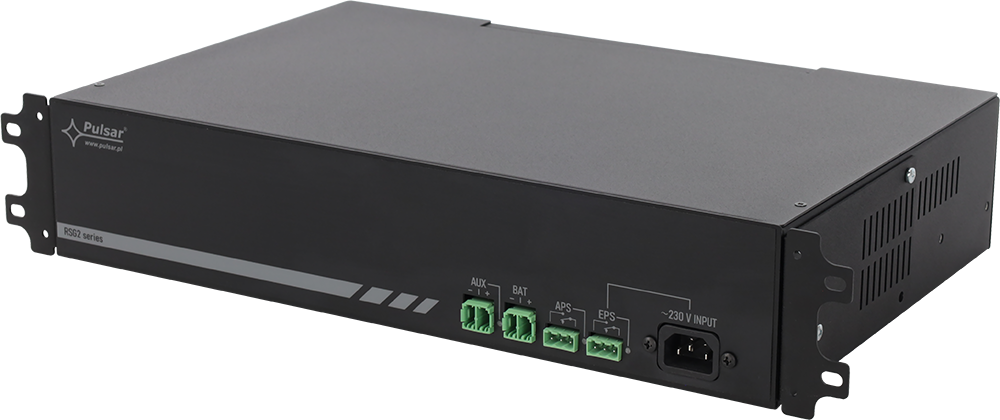 RSG2-12V20A - RSG2 13,8V/20A switch mode power supply with battery backup in RACK 19" 2U enclosure