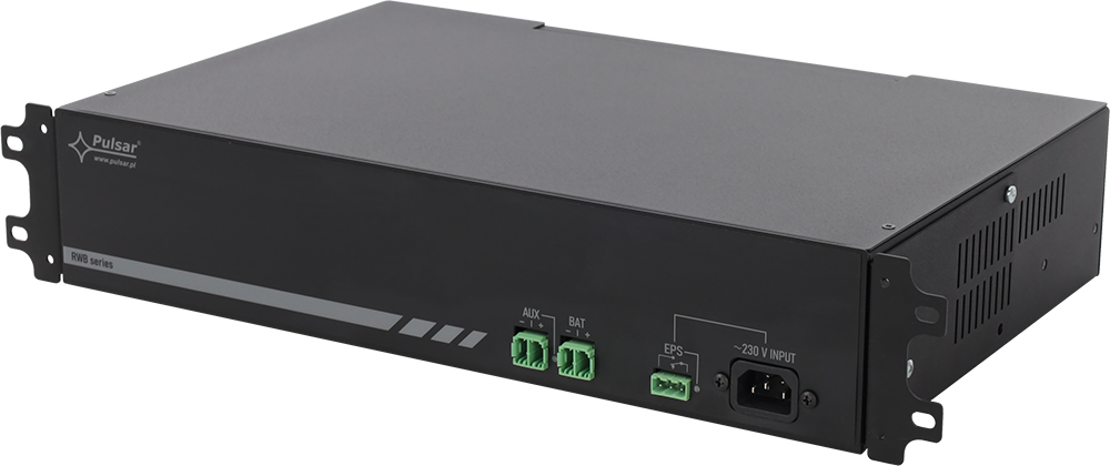 RWB-52V2A - RWB 52V/2,3A/2xBAT switch mode power supply with battery backup in RACK 19” 2U enclosure

