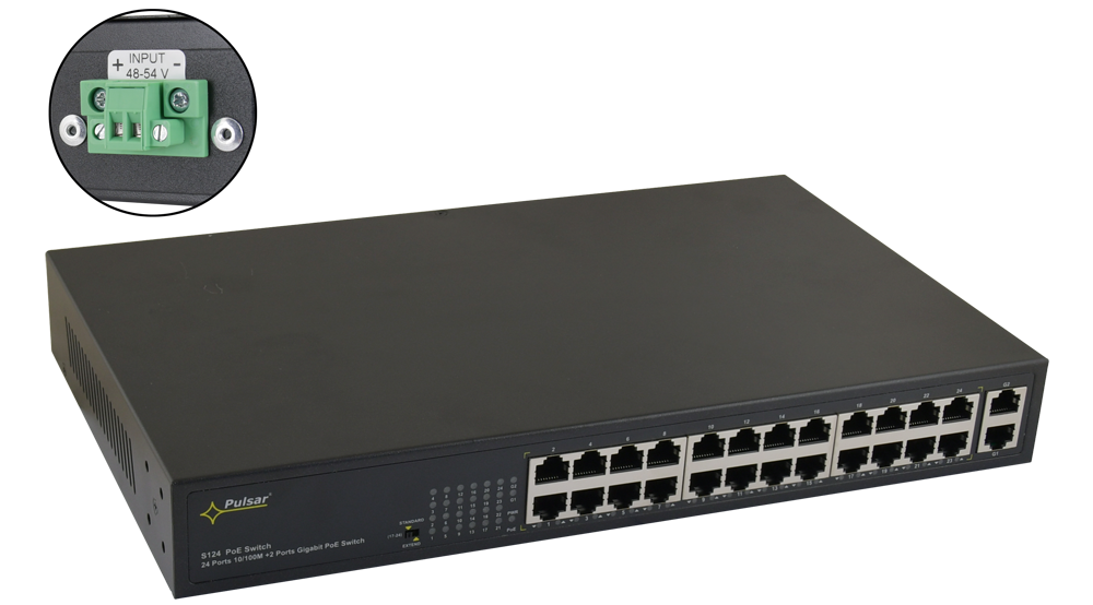 S124WP - S124WP 24-port PoE switch for 24 IP cameras without power supply 