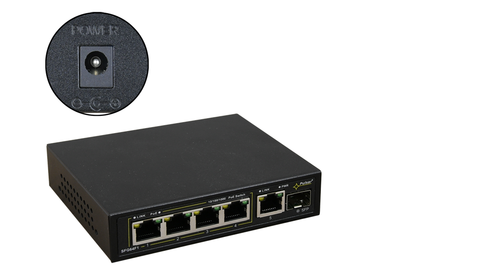 SFG64F1WP - SFG64F1WP 6-port PoE switch for 4 IP cameras without power supply 