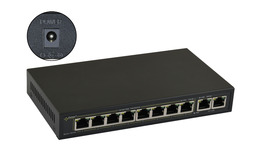 SG108WP - Switch PoE 10-ports SG108WP sans alimentation à  8 caméras IP